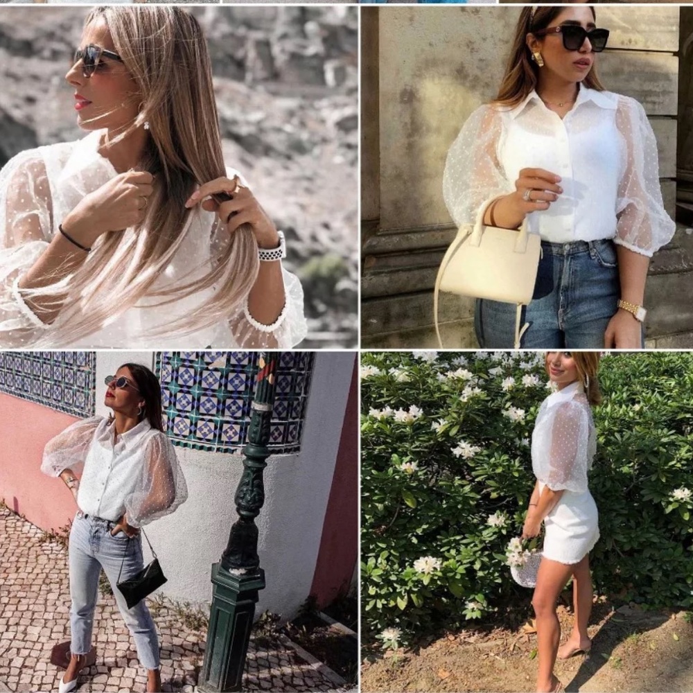 Zara organza sleeves top, bloggers favorite - Picture 3 of 16